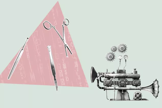 2021-20-06 skiss2.jpg Photo. A picture displaying a robot acknowledging surgical instruments.