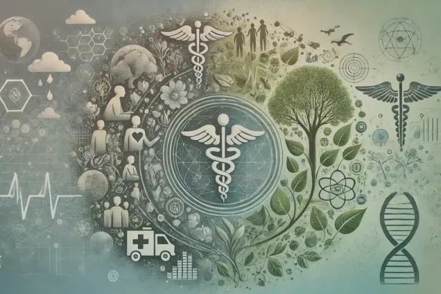 nexus.jpg a collage of medicine, life, environmental and data science graphics